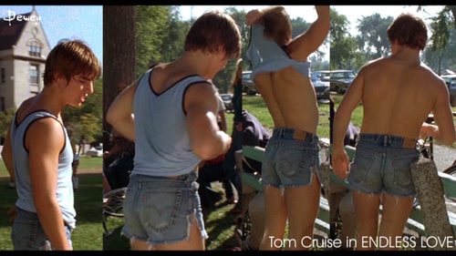 4 shots of Tom Cruise in the movie Endless Love