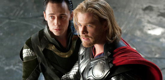 Chris Hemworth as Thor with Loki
