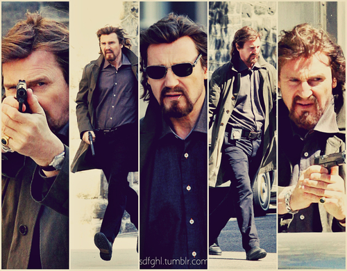 Liam Neeson in A Walk Among the Tombstones costume
