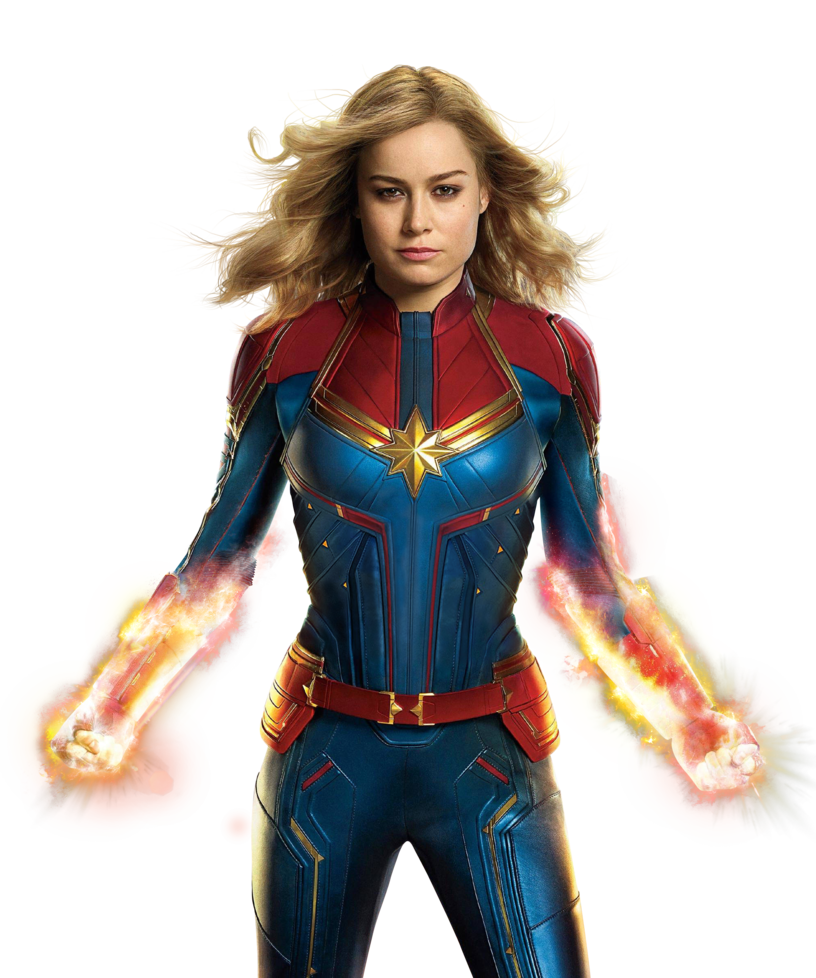 Captain Marvel with glowing hands