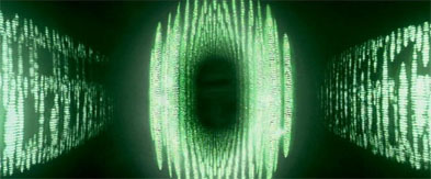 The Matrix green code on computer screen