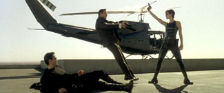 The Matrix movie Trinity shoots Agent