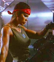 Action Movie Bad Ass Chick Jennette Goldstein as Vasquez in Aliens